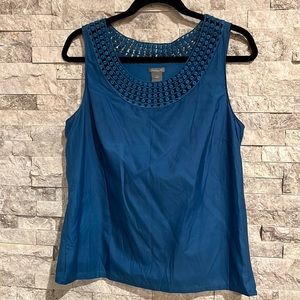 NWT ann Taylor blouse tank, silky, light, airy, embellished, loft